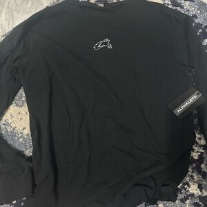 Alphalete men’s wolf head oversized ls tee in black-oversized